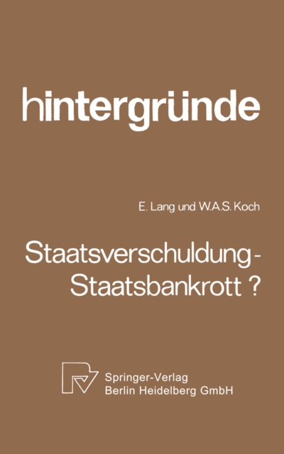 Staatsverschuldung — Staatsbankrott?