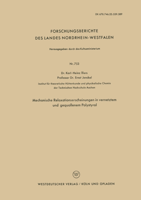 Forschungsberichte des Wirtschafts- und Verkehrsministeriums Nordrhein-Westfalen