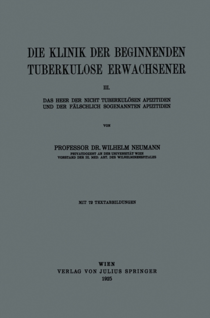 Die Klinik der Beginnenden Tuberkulose Erwachsener