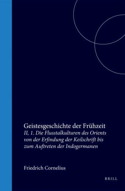 Geistesgeschichte der Fruhzeit