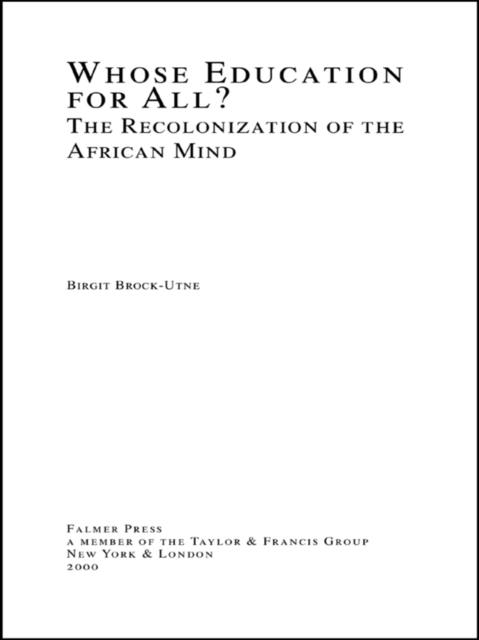 Whose Education For All?