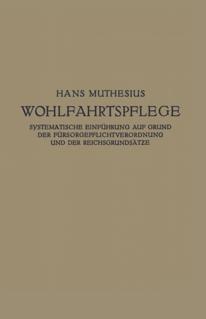 Die Wohlfahrtspflege