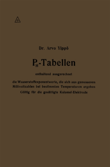 PH-Tabellen enthaltend ausgerechnet die Wasserstoffexponentwerte, die sich aus gemessenen Millivoltzahlen bei bestimmten Temperaturen ergeben