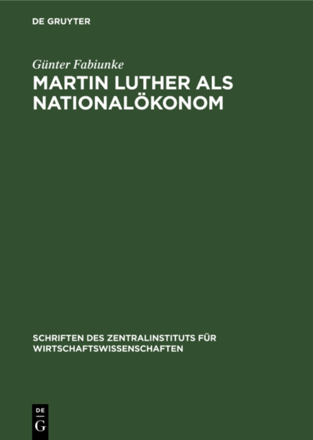 Martin Luther als Nationalokonom