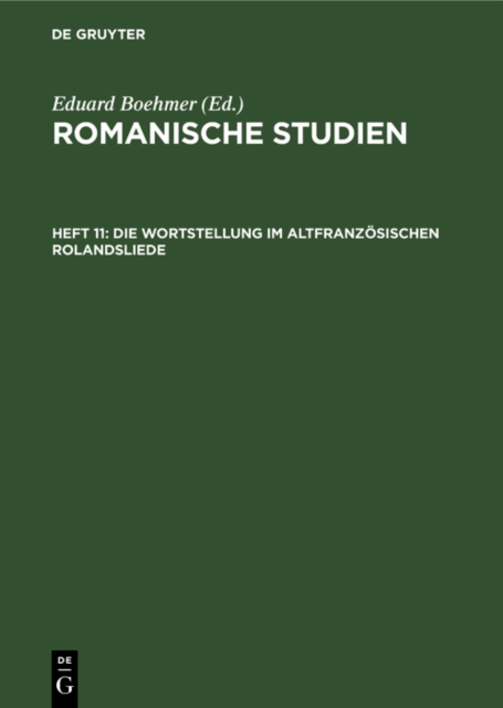 Die Wortstellung im altfranzosischen Rolandsliede