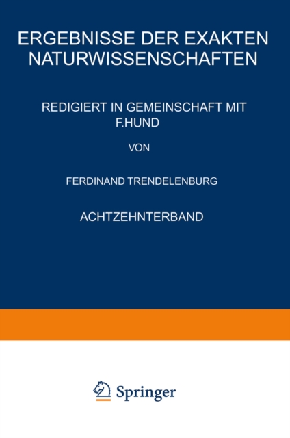 Ergebnisse der Exakten Naturwissenschaften