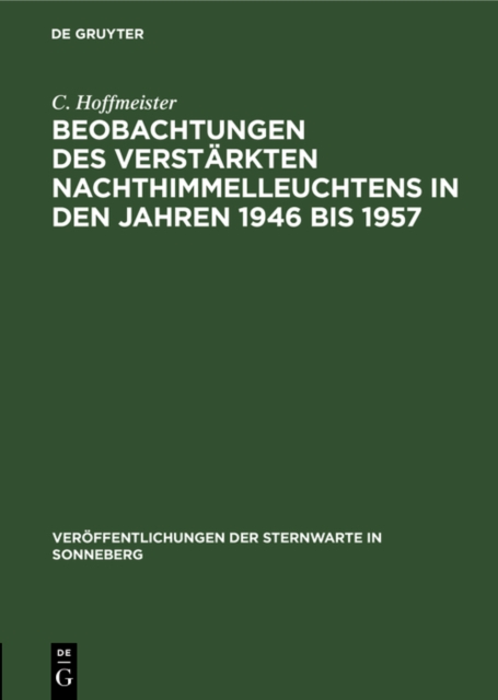 Beobachtungen des verstarkten Nachthimmelleuchtens in den Jahren 1946 bis 1957