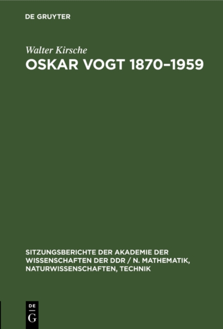 Oskar Vogt 1870-1959