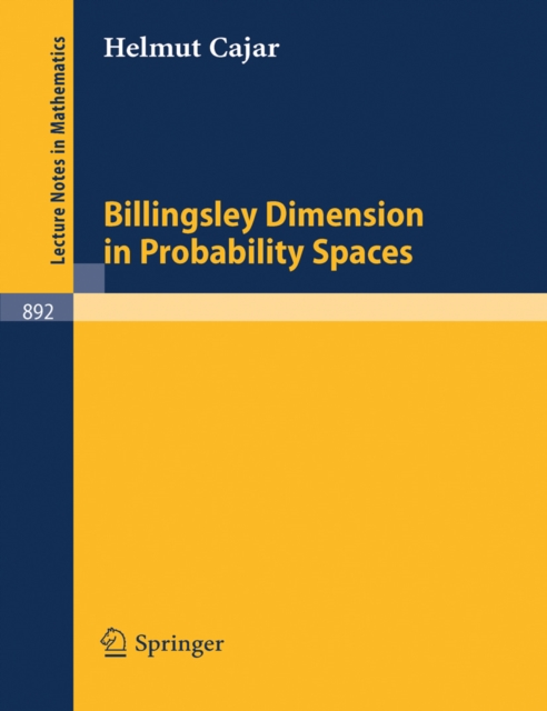 Billingsley Dimension in Probability Spaces