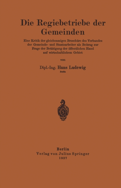 Die Regiebetriebe der Gemeinden