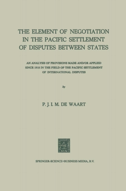Element of Negotiation in the Pacific Settlement of Disputes Between States