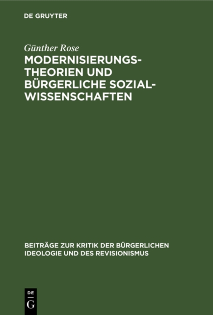 Modernisierungstheorien und burgerliche Sozialwissenschaften