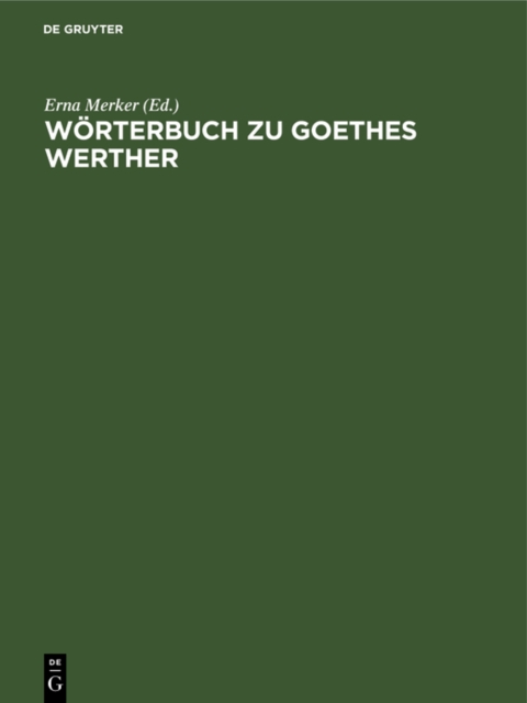Worterbuch zu Goethes Werther