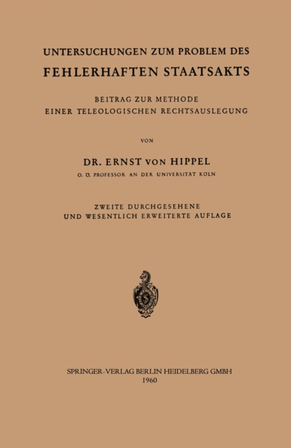 Untersuchungen zum Problem des fehlerhaften Staatsakts