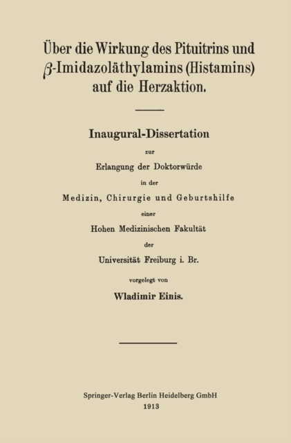 Über die Wirkung des Pituitrins und ß-Imidazoläthylamins (Histamins) auf die Herzaktion