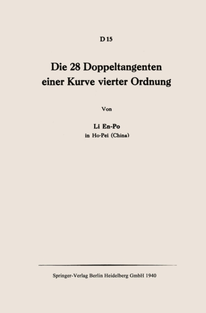 Die 28 Doppeltangenten einer Kurve vierter Ordnung