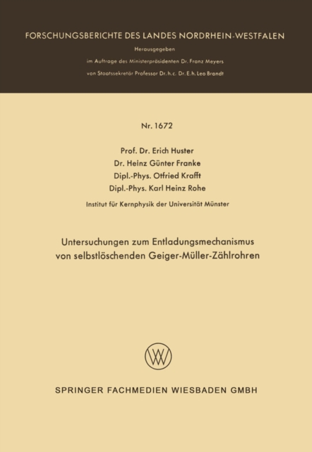 Untersuchungen zum Entladungsmechanismus von selbstlöschenden Geiger-Müller-Zählrohren