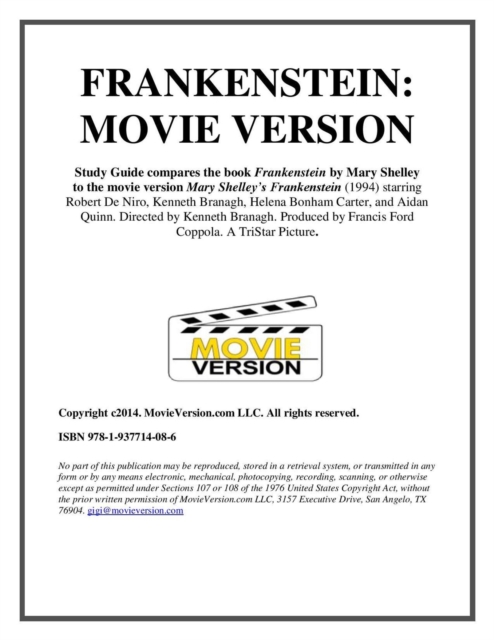 Study Guide to Frankenstein: Movie Version