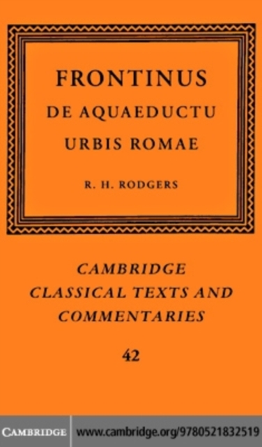 Frontinus: De Aquaeductu Urbis Romae