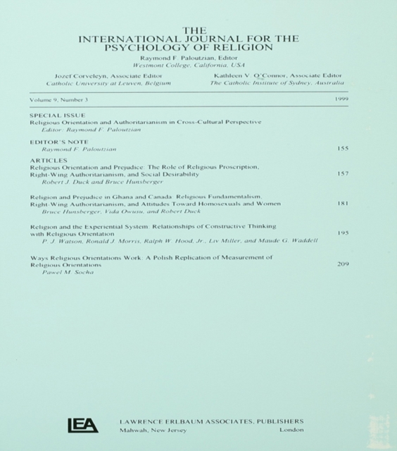 Religious Orientation and Authoritarianism in Cross-cultural Perspective