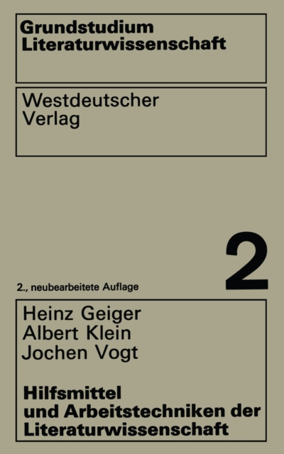 Hilfsmittel und Arbeitstechniken der Literaturwissenschaft