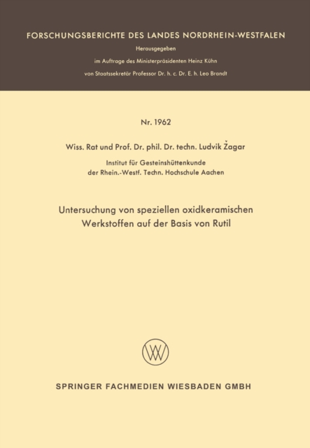 Untersuchung von speziellen oxidkeramischen Werkstoffen auf der Basis von Rutil