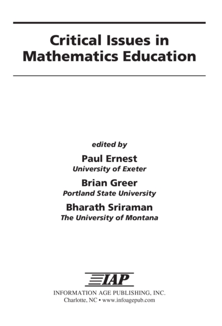 Critical Issues In Mathematics Education