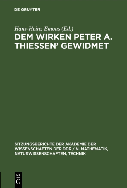 Dem Wirken Peter A. Thiessen' gewidmet