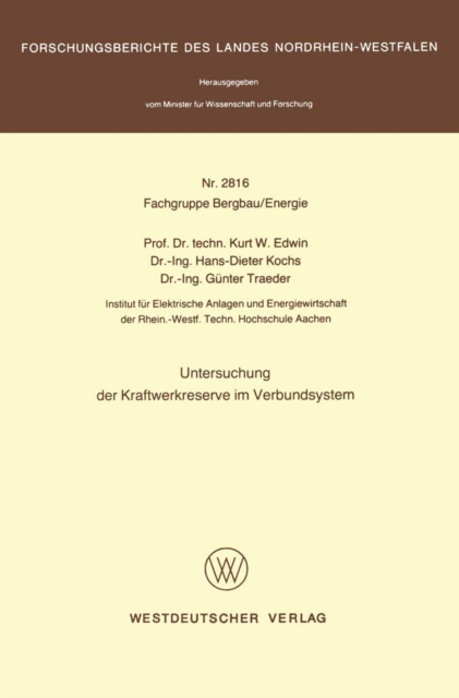 Untersuchung der Kraftwerkreserve im Verbundsystem