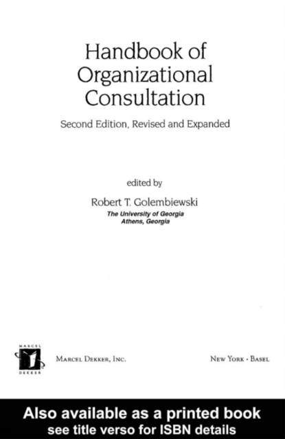 Handbook of Organizational Consultation, Second Editon
