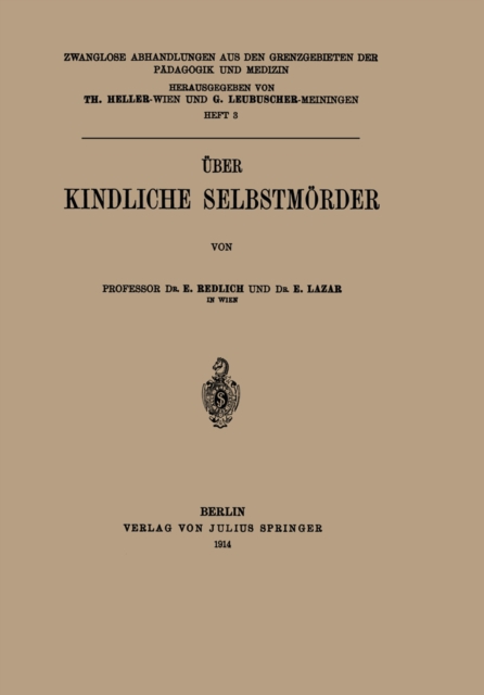 Über Kindliche Selbstmörder