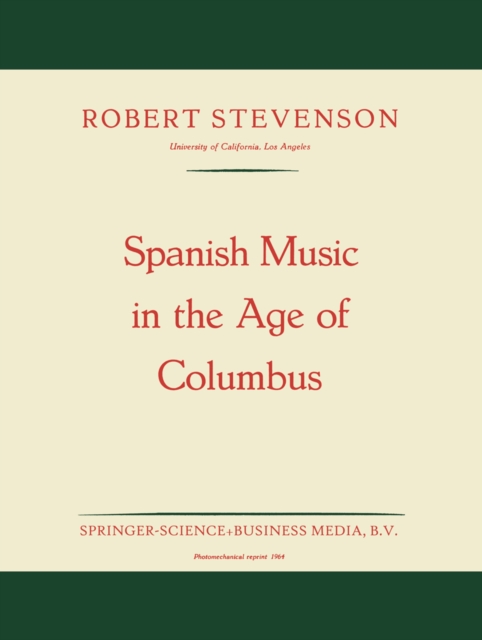 Spanish Music in the Age of Columbus