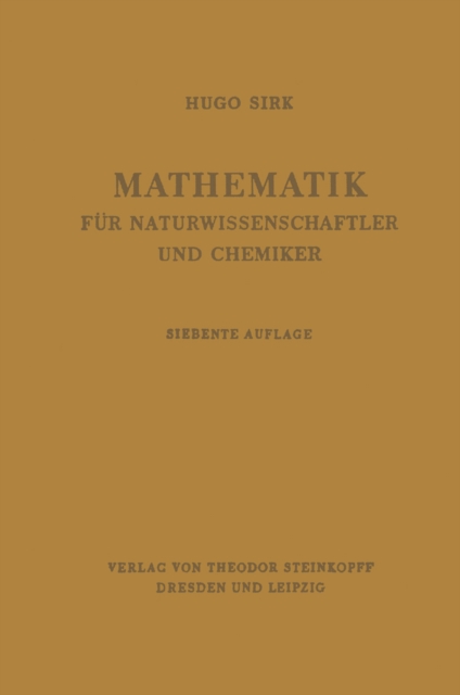 Mathematik für Naturwissenschaftler und Chemiker