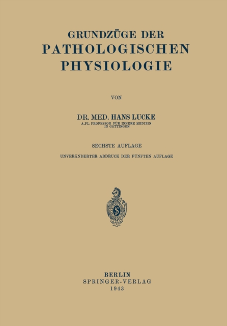 Grundzüge Der Pathologischen Physiologie