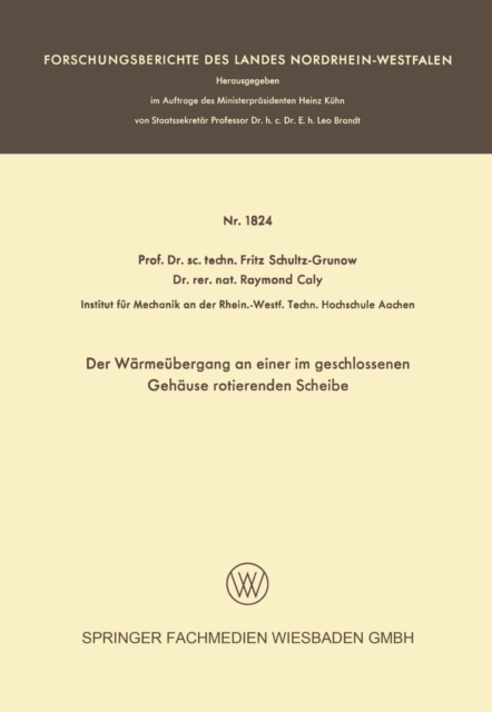 Der Wärmeübergang an einer im geschlossenen Gehäuse rotierenden Scheibe