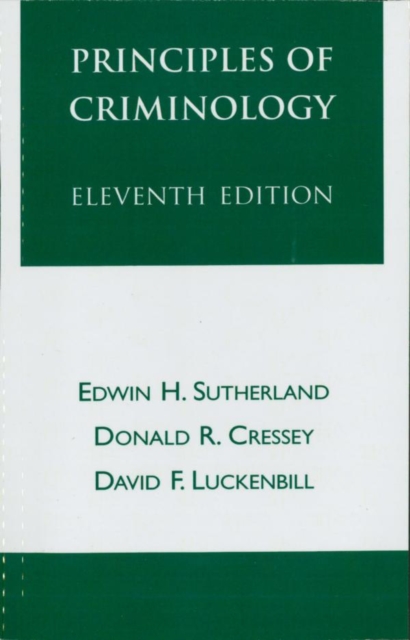 Principles of Criminology