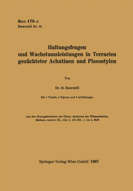 Haltungsfragen und Wachstumsleistungen in Terrarien gezüchteter Achatinen und Placostylen