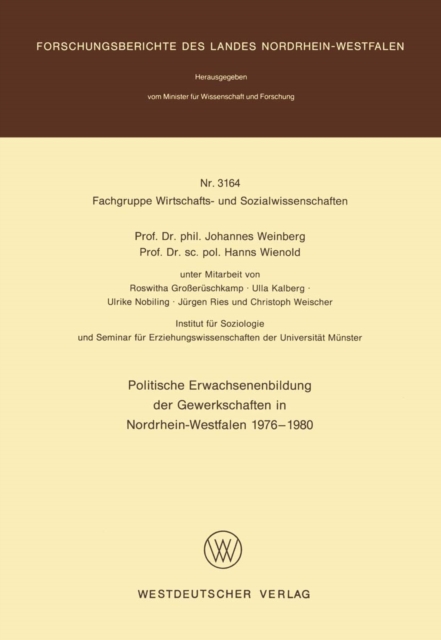 Politische Erwachsenenbildung der Gewerkschaften in Nordrhein-Westfalen 1976 – 1980