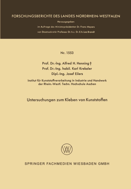 Untersuchungen zum Kleben von Kunststoffen