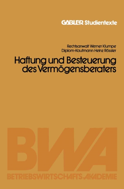 Haftung und Besteuerung des Vermögensberaters