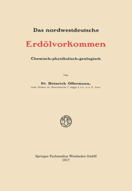 Das nordwestdeutsche Erdölvorkommen