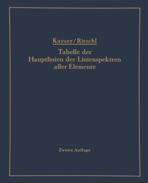 Tabelle der Hauptlinien der Linienspektren aller Elemente nach Wellenlänge geordnet