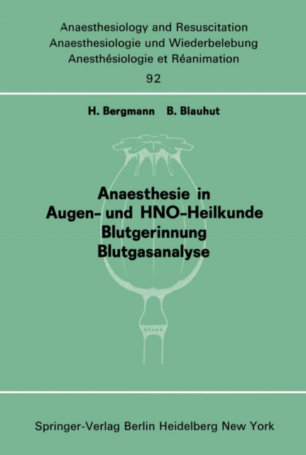 Anaesthesie in Augen- und HNO-Heilkunde Blutgerinnung Blutgasanalyse