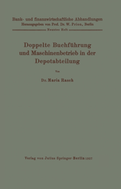 Doppelte Buchführung und Maschinenbetrieb in der Depotabteilung