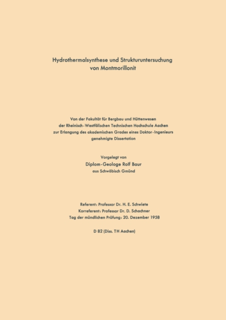 Hydrothermalsynthese und Strukturuntersuchung von Montmorillonit