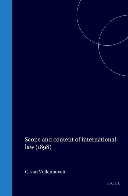 Scope and content of international law (1898)