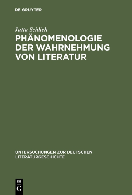 Phänomenologie der Wahrnehmung von Literatur