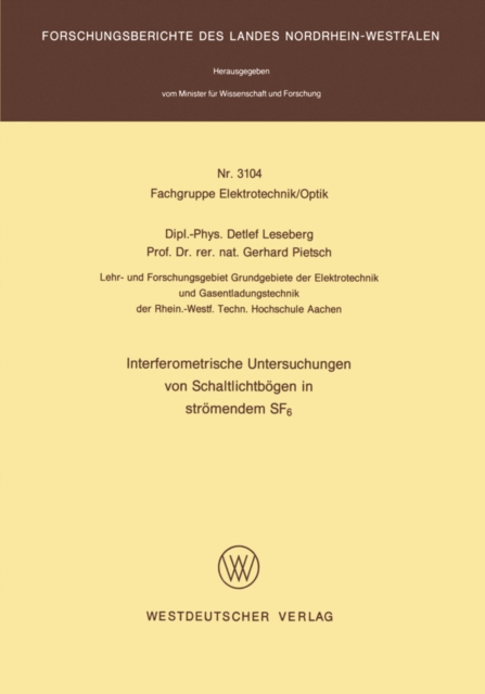 Interferometrische Untersuchungen von Schaltlichtbögen in strömendem SF6