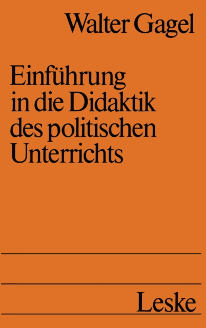 Einführung in die Didaktik des politischen Unterrichts