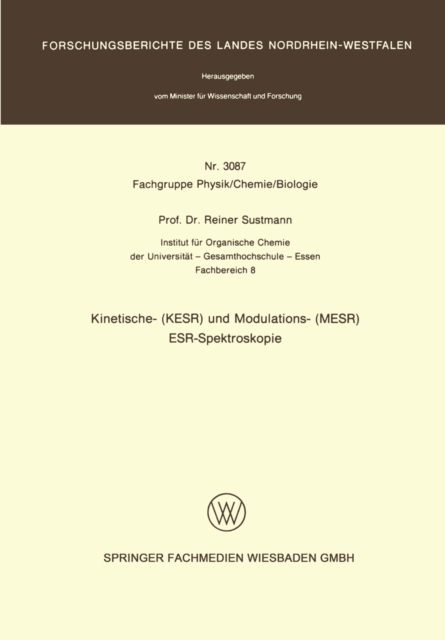 Kinetische- (KESR) und Modulations- (MESR) ESR — Spektroskopie